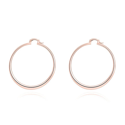 2" Flat Hoop Earrings in 18K Rose Gold Plated, Hoop Earring, ALILY , ALILY   jewelryjewelry deals, swarovski crystal jewelry, groupon jewelry,, jewelry for mom,