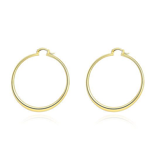 14K Gold Plating Sleek Classic Test Tube Hoop Earrings