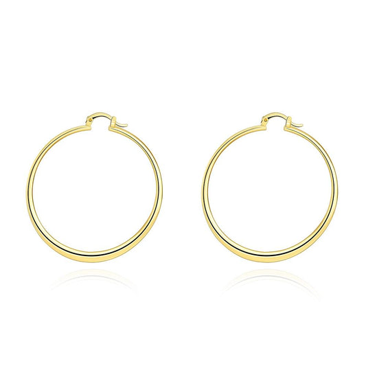 2" Flat Hoop Earrings in 18K Gold Plated, Hoop Earring, ALILY , ALILY   jewelryjewelry deals, swarovski crystal jewelry, groupon jewelry,, jewelry for mom,