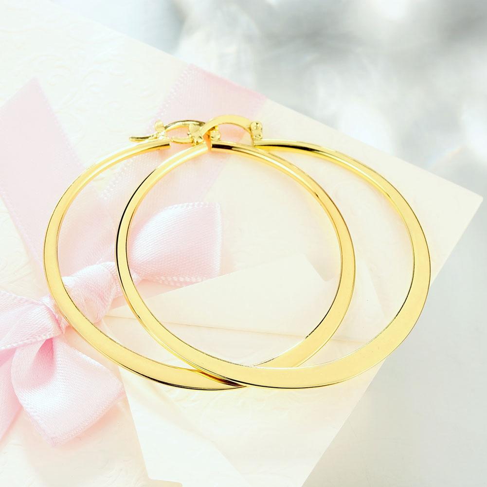 2" Flat Hoop Earrings in 18K Gold Plated, Hoop Earring, ALILY , ALILY   jewelryjewelry deals, swarovski crystal jewelry, groupon jewelry,, jewelry for mom,