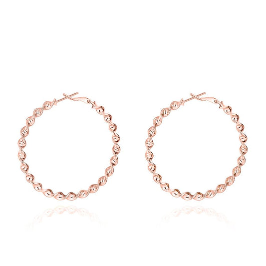 2" Twist Hoop Earrings in 18K Rose Gold Plated, Hoop Earring, ALILY , ALILY   jewelryjewelry deals, swarovski crystal jewelry, groupon jewelry,, jewelry for mom,