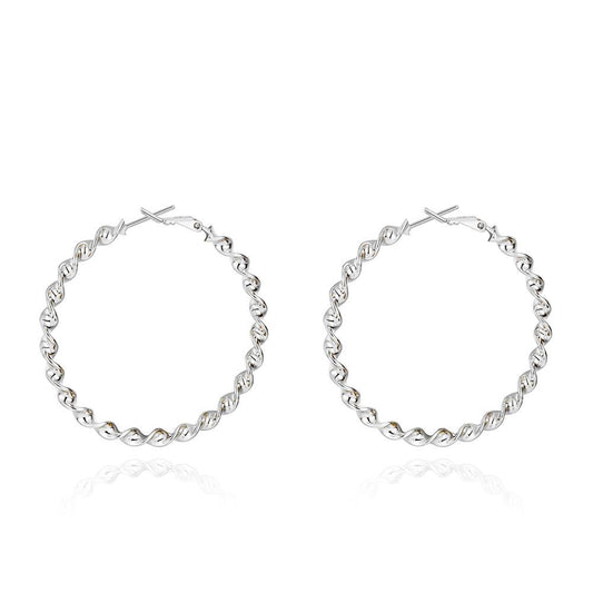 2" Twist Hoop Earrings in 18K White Gold Plated, Hoop Earring, ALILY , ALILY   jewelryjewelry deals, swarovski crystal jewelry, groupon jewelry,, jewelry for mom,