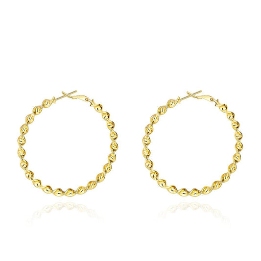 2" Twist Hoop Earrings in 18K Gold Plated, Hoop Earring, ALILY , ALILY   jewelryjewelry deals, swarovski crystal jewelry, groupon jewelry,, jewelry for mom,