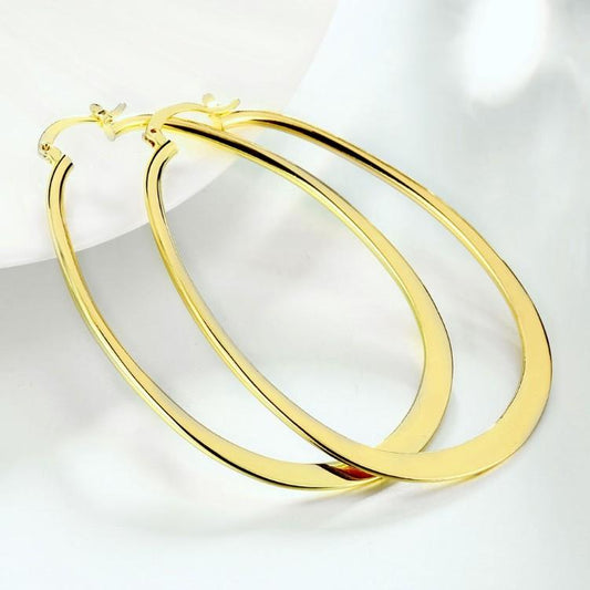 18K Gold Plated Large Flat Hoop Earring 68mm (available in 3 colors), Earring, ALILY , ALILY   jewelryjewelry deals, swarovski crystal jewelry, groupon jewelry,, jewelry for mom,