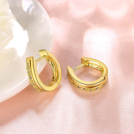 Mini Pav'e  New York Earrings in 14K Gold