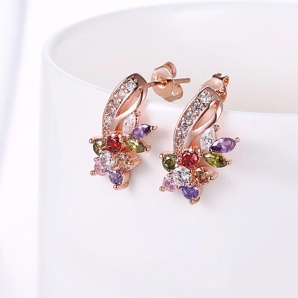 18K Rose Gold Plated Rainbow Earrings Made with Swarovski Elements, , ALILY , ALILY   jewelryjewelry deals, swarovski crystal jewelry, groupon jewelry,, jewelry for mom,