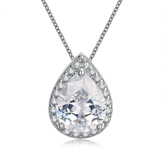5.00 CT Teardrop Pave Necklace in 18K White Gold Plated, Necklace, ALILY , ALILY   jewelryjewelry deals, swarovski crystal jewelry, groupon jewelry,, jewelry for mom,