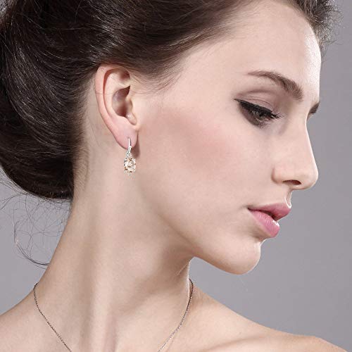 2.60 CTTW Morganite Oval Cut Earrings in 14K White Gold Plating