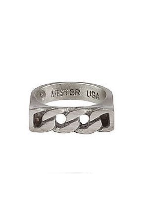 Father's Day Gift 14K White Gold Plating Curb Link Statement Men's Ring