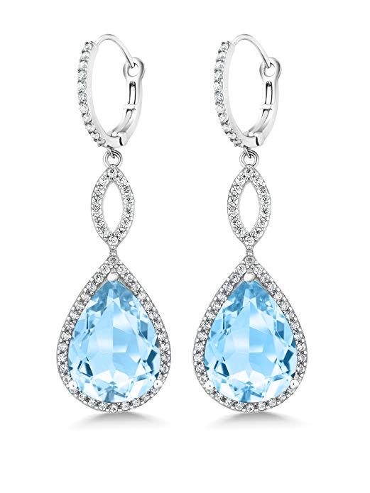 3.55 CTTW Pear Cut Gemstone Infinity Drop Earrings Made with Swarovski Elements, , ALILY , ALILY   jewelryjewelry deals, swarovski crystal jewelry, groupon jewelry,, jewelry for mom,