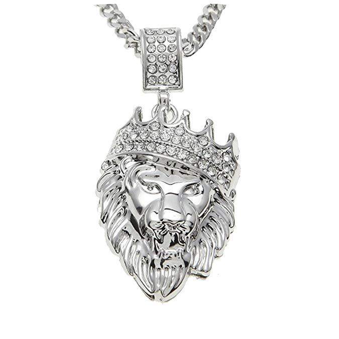 Father's Day! King of the Jungle Iced Out Pendant Necklace in 18K Gold, , ALILY , ALILY   jewelryjewelry deals, swarovski crystal jewelry, groupon jewelry,, jewelry for mom,