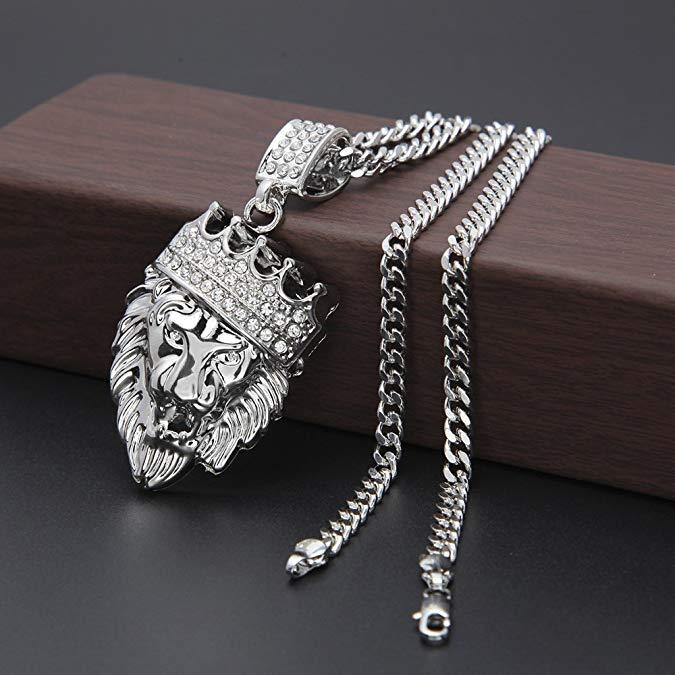 Father's Day! King of the Jungle Iced Out Pendant Necklace in 18K Gold, , ALILY , ALILY   jewelryjewelry deals, swarovski crystal jewelry, groupon jewelry,, jewelry for mom,