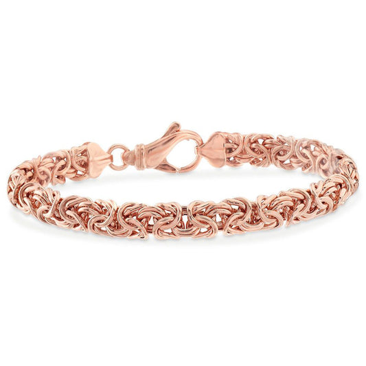Father's Day 14K Rose Gold Plating Byzantine Design Chain Bracelet