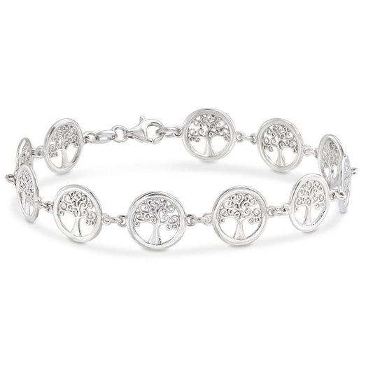 18K White Gold Plated Tree of Life Circular Design Classic Bracelet, , ALILY , ALILY   jewelryjewelry deals, swarovski crystal jewelry, groupon jewelry,, jewelry for mom,