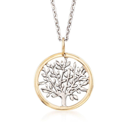 Gold Edge Praying to the Tree of Life Necklace in 18K Gold Plated, Necklace, ALILY , ALILY   jewelryjewelry deals, swarovski crystal jewelry, groupon jewelry,, jewelry for mom,
