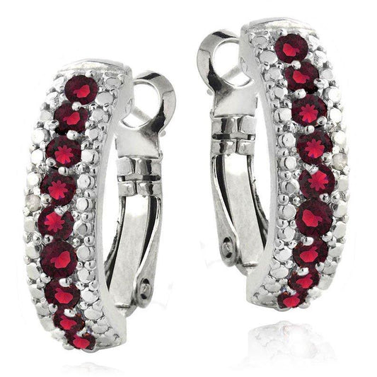 3.00 Ct Genuine Ruby Leverback Earring Embellished with Swarovski Crystals in 18K White Gold Plated, Earring, ALILY , ALILY   jewelryjewelry deals, swarovski crystal jewelry, groupon jewelry,, jewelry for mom,
