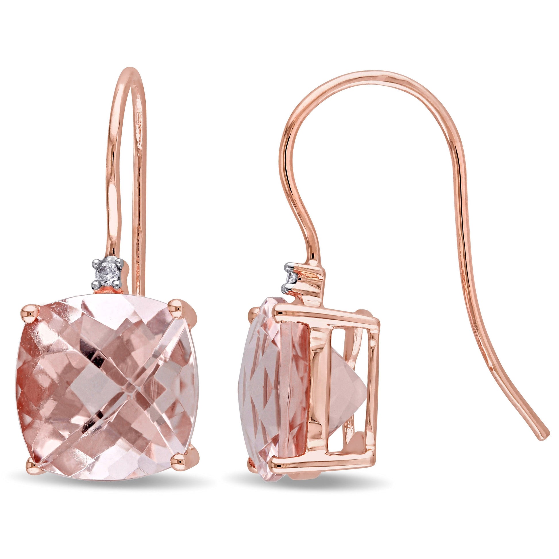 6.13 CTTW Morganite Gemstone Dangling Earrings in 14K Rose Gold, , ALILY , ALILY   jewelryjewelry deals, swarovski crystal jewelry, groupon jewelry,, jewelry for mom,