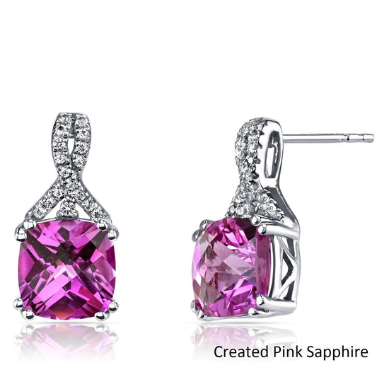 2.00 CT Cushion Cut Pink Tourmaline Stud Earring in 18K White Gold Plated, Earring, ALILY , ALILY   jewelryjewelry deals, swarovski crystal jewelry, groupon jewelry,, jewelry for mom,