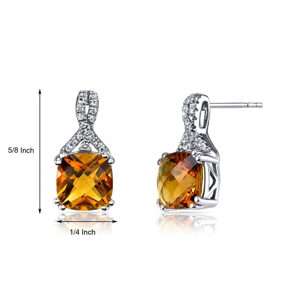 2.00 CT Cushion Cut Citrine Stud Earring in 18K White Gold Plated, Earring, ALILY , ALILY   jewelryjewelry deals, swarovski crystal jewelry, groupon jewelry,, jewelry for mom,