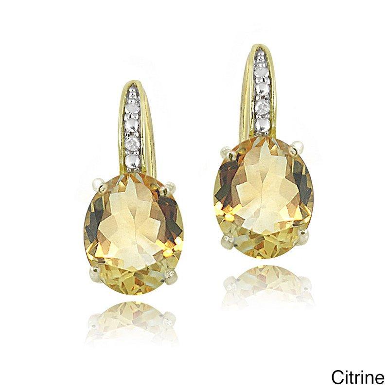 5.55 CTTW Oval Cut Gemstone Pav'e Lever back Earrings in 18K Gold, , ALILY , ALILY   jewelryjewelry deals, swarovski crystal jewelry, groupon jewelry,, jewelry for mom,