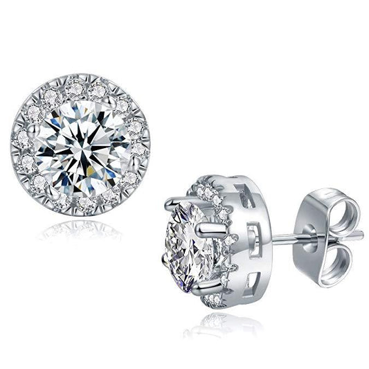 3.44 CTTW Halo Stud Earrings with Swarovski Elements, Earring, ALILY , ALILY   jewelryjewelry deals, swarovski crystal jewelry, groupon jewelry,, jewelry for mom,