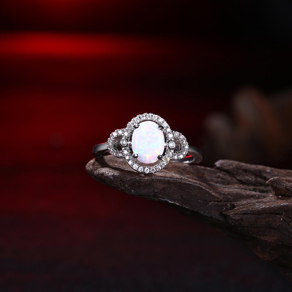 4.50 CTTW Oceanic Opal Pav'e Circular Classic Ring in 18K White Gold, , ALILY , ALILY   jewelryjewelry deals, swarovski crystal jewelry, groupon jewelry,, jewelry for mom,