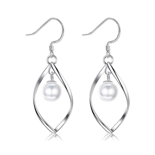 Pearl Drop Twist Drop Earring   - ALILY