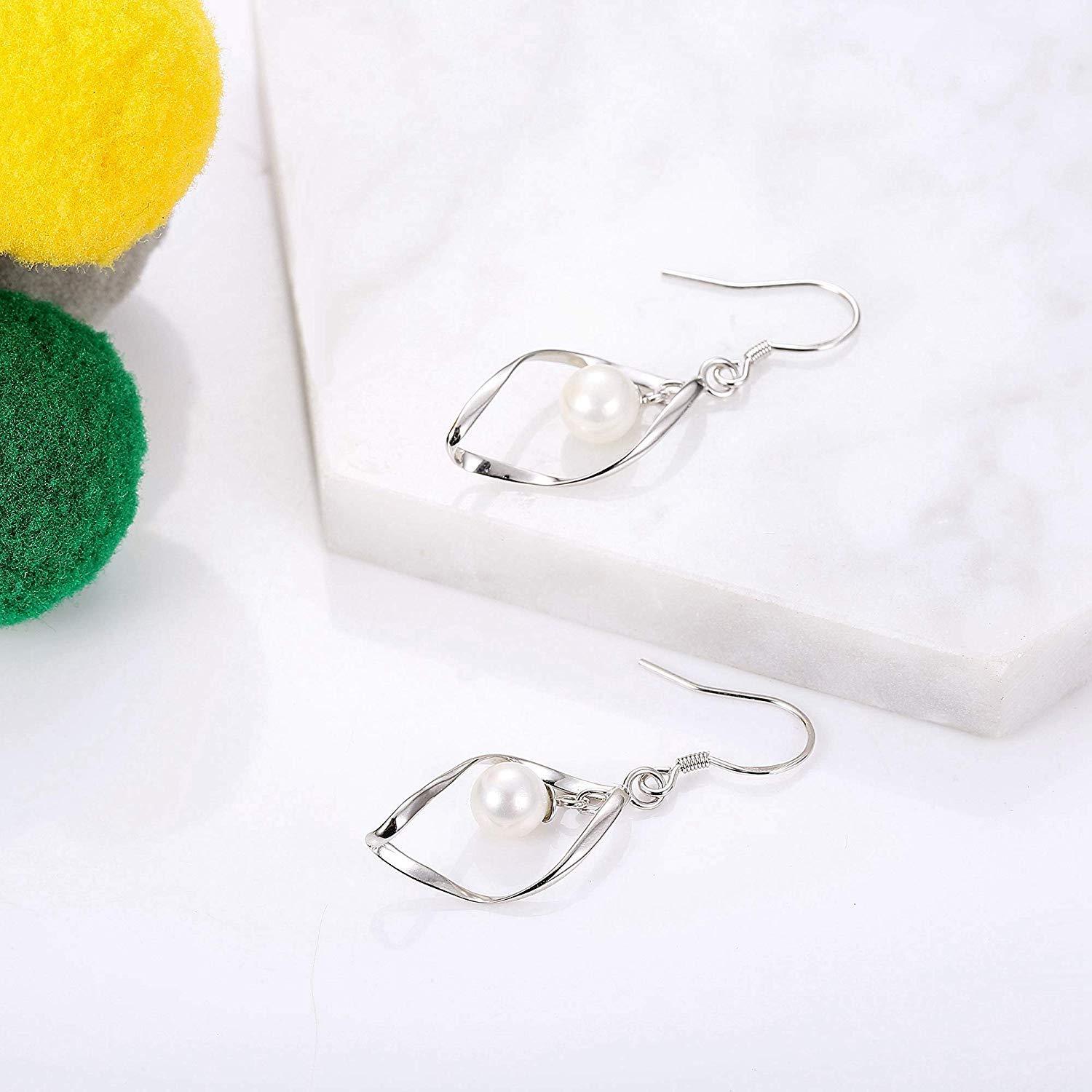Pearl Drop Twist Drop Earring   - ALILY