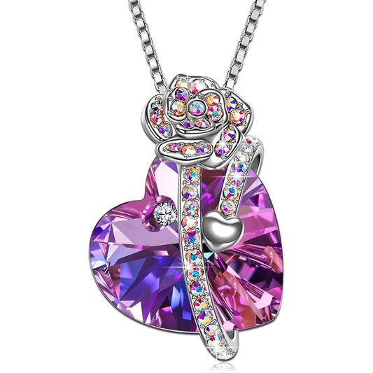 LOVE OF ROSE- Changing Pink Stone Necklace   - ALILY