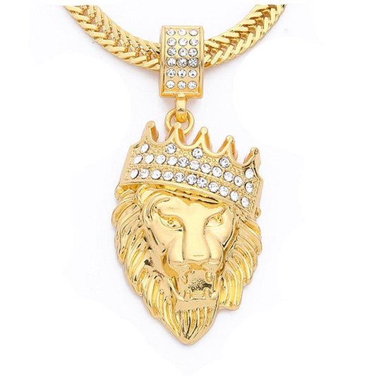 Father's Day! King of the Jungle Iced Out Pendant Necklace in 18K Gold, , ALILY , ALILY   jewelryjewelry deals, swarovski crystal jewelry, groupon jewelry,, jewelry for mom,