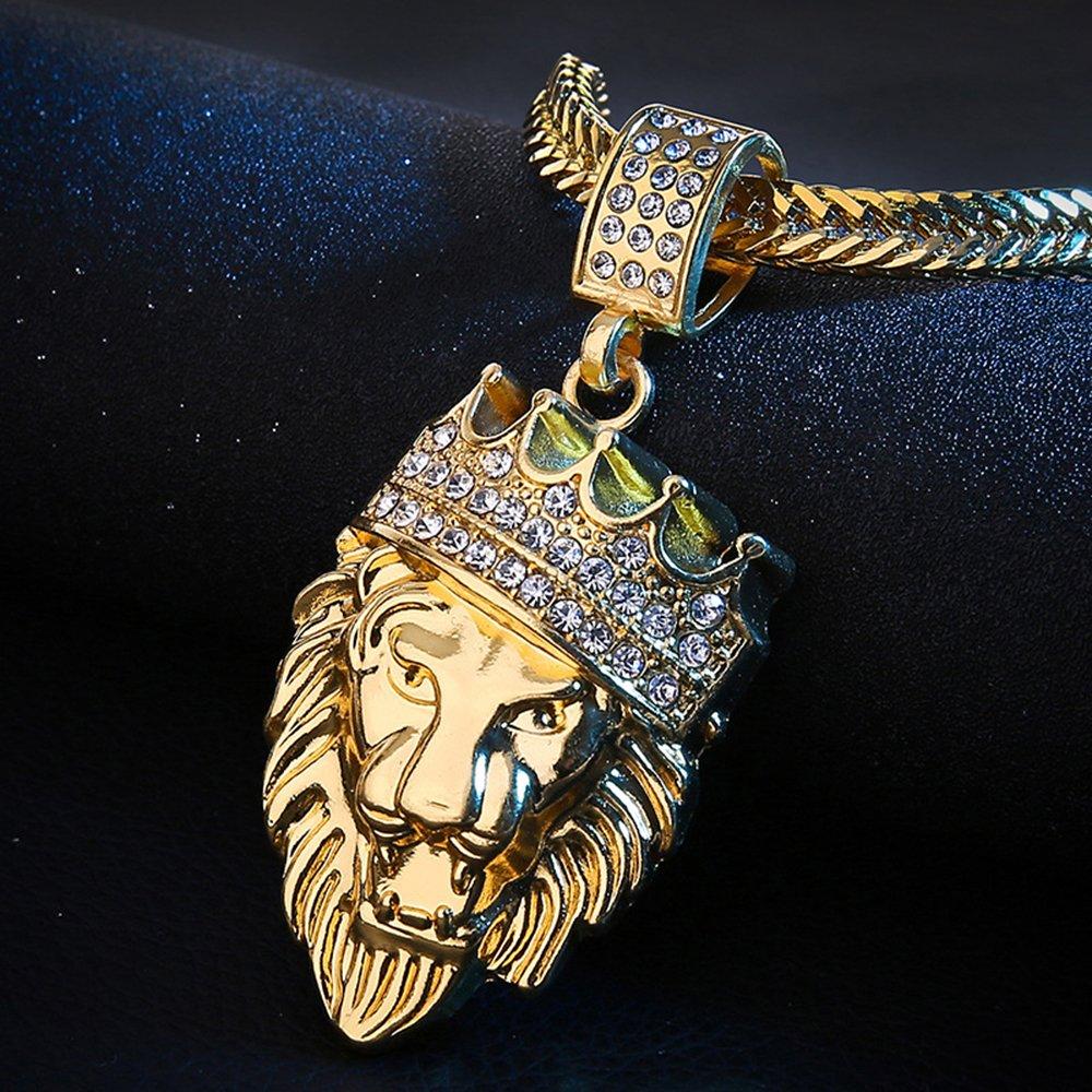 Father's Day! King of the Jungle Iced Out Pendant Necklace in 18K Gold, , ALILY , ALILY   jewelryjewelry deals, swarovski crystal jewelry, groupon jewelry,, jewelry for mom,
