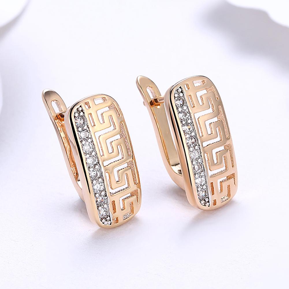 Laser Cut  Elements Clip On Earrings in 14K Gold