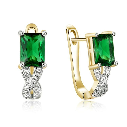 Simulated Emerald Twisted Leverback Earrings - ALILY  www..com fashion jewelry for women