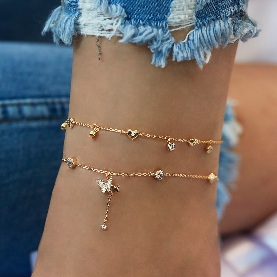 Women's Summer Anklet in 18K Gold Plated 18+ Styles Available to Chose From