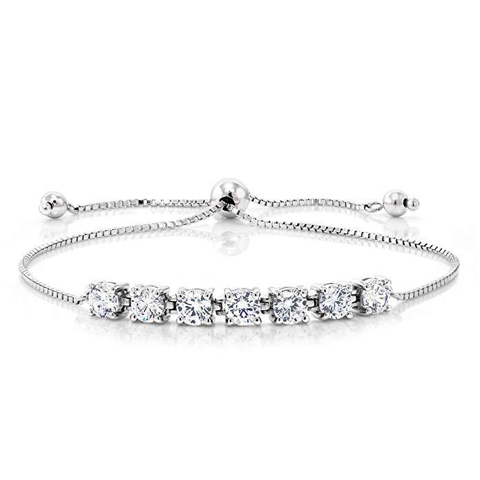 Halo Stud Earring with Adjustable Tennis Bracelet made With Austrian Crystals with Luxe Box - 18K Rose