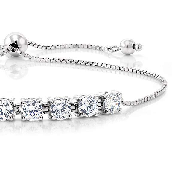 Halo Stud Earring with Adjustable Tennis Bracelet made With Austrian Crystals with Luxe Box - 18K Rose