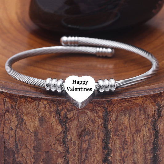 Inspirational Quotes Stainless Steel Bangle - 27 Options Available   - ALILY