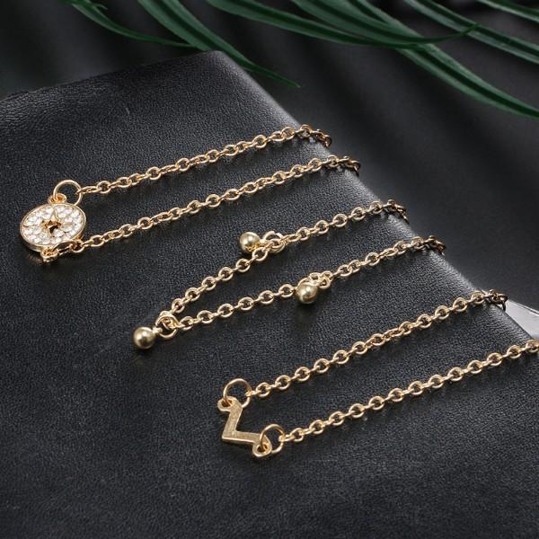 5 Piece Pink Crystal Celestial Bracelet Set   - ALILY