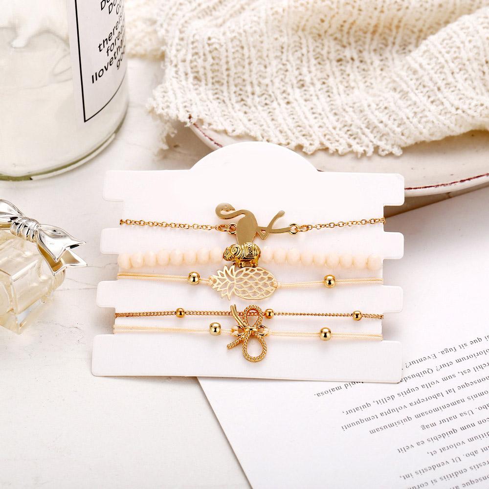 Wild Jungle Marble Stretch 5 Piece Bracelet Set   - ALILY
