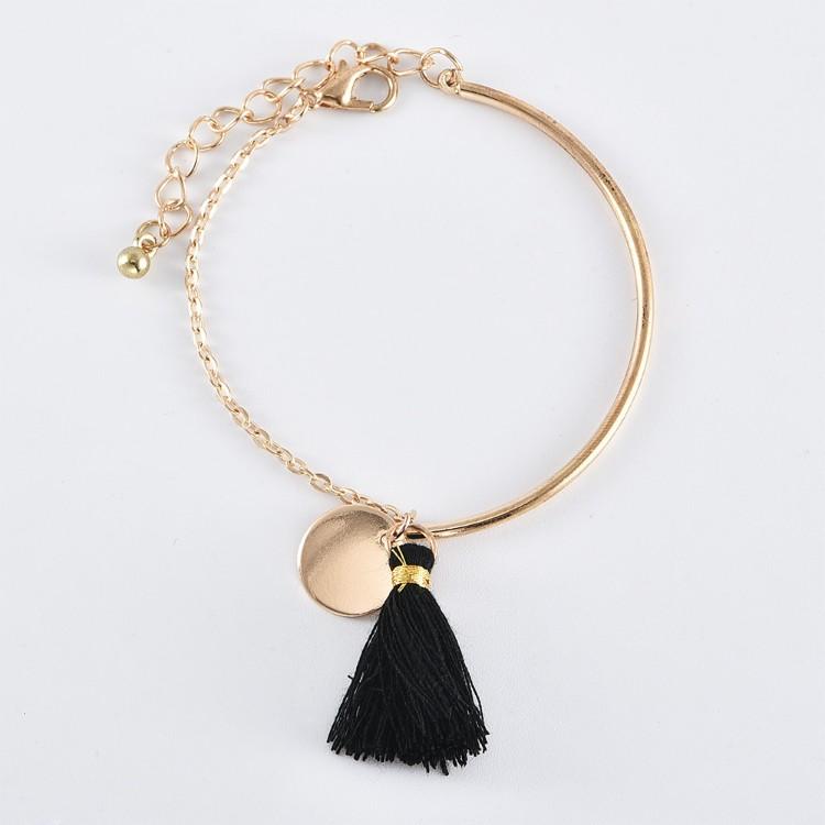 Egyptian Design Gold Ingrain Black Tassel 3 Piece Set   - ALILY