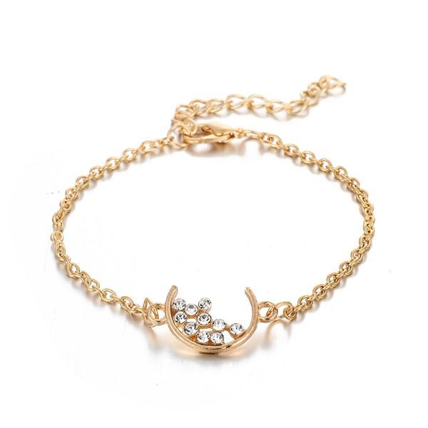 White Crystal Celestial 4 PC Bangle Set in 14K Gold   - ALILY