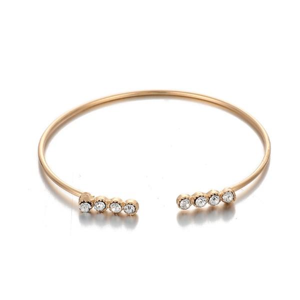White Crystal Celestial 4 PC Bangle Set in 14K Gold   - ALILY