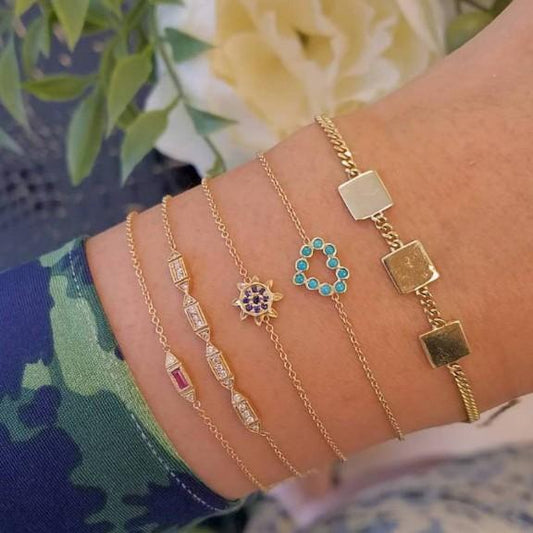 5 Piece Cute & Kitschy Pav'e Minimalist Bracelet Set   - ALILY