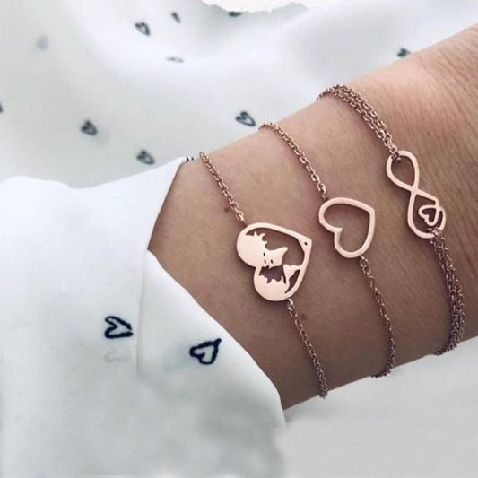 Love & Peace in the World Rose Gold 3 Piece Set   - ALILY