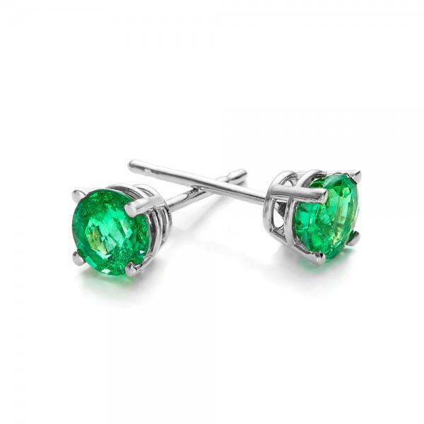 Green Swarovski Crystal 6mm Stud Earring 14K White Gold Plated - 1.00 CT, Earring, ALILY , ALILY   jewelryjewelry deals, swarovski crystal jewelry, groupon jewelry,, jewelry for mom,