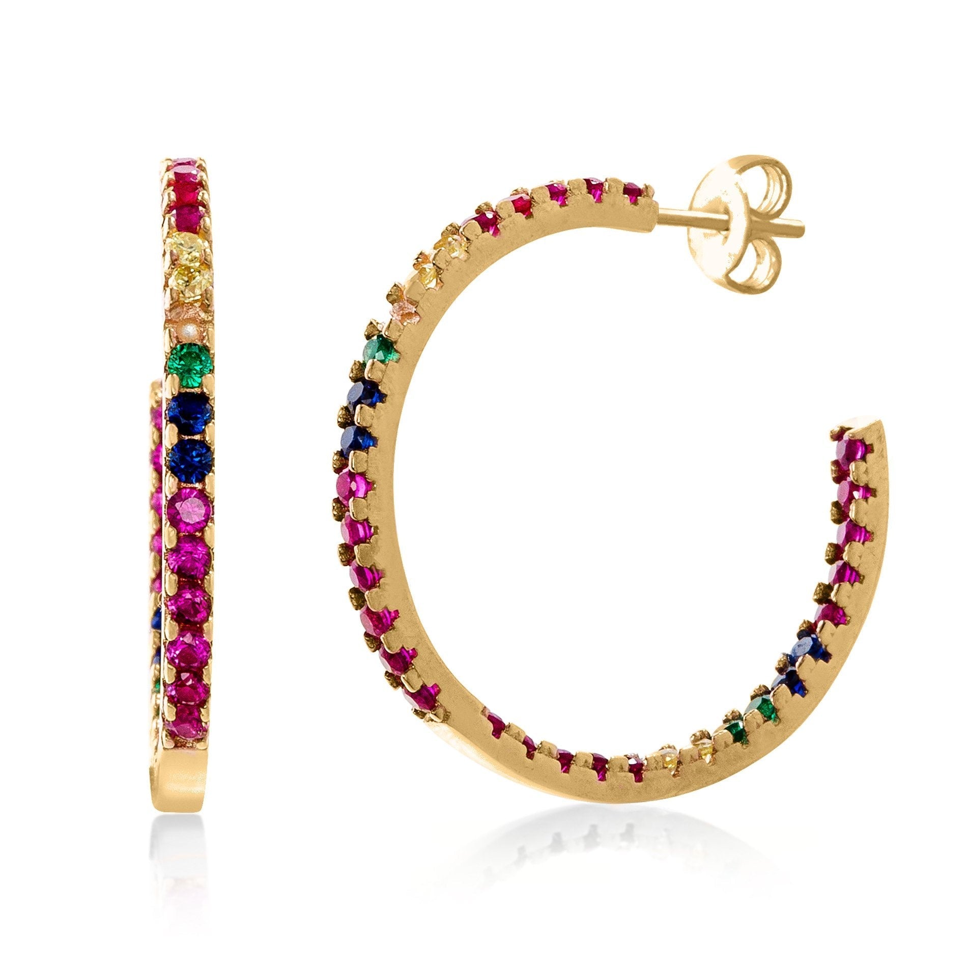 Candy Lover Rainbow Pave Swarovski Hoop Earring (3 Colors available), Earring, ALILY , ALILY   jewelryjewelry deals, swarovski crystal jewelry, groupon jewelry,, jewelry for mom,