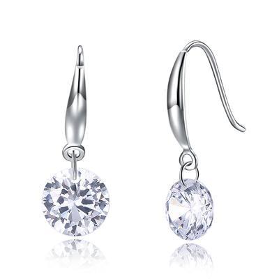 Naked Drill Drop  Crystal Earringin 18K White Gold Plated