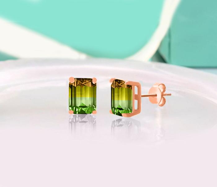 3.00 Emerald Cut Gemstone Stud Earrings in 14K Gold Plating, , ALILY , ALILY   jewelryjewelry deals, swarovski crystal jewelry, groupon jewelry,, jewelry for mom,