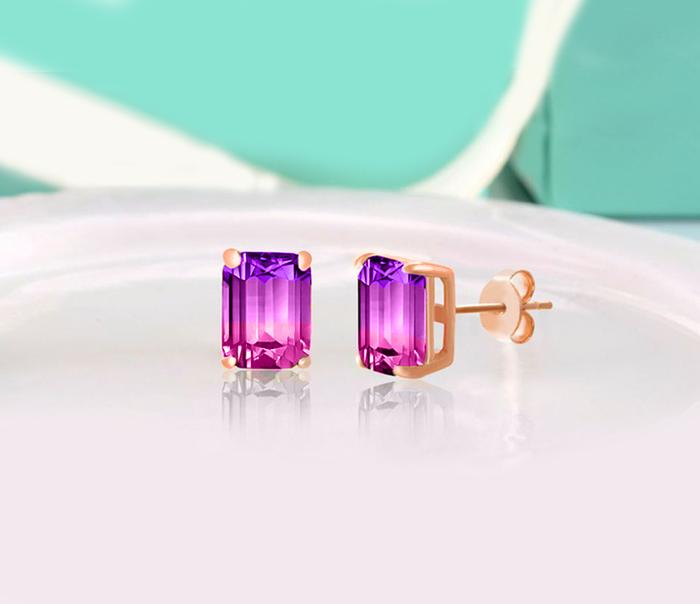 3.00 Emerald Cut Gemstone Stud Earrings in 14K Gold Plating, , ALILY , ALILY   jewelryjewelry deals, swarovski crystal jewelry, groupon jewelry,, jewelry for mom,