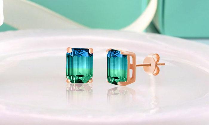 3.00 Emerald Cut Gemstone Stud Earrings in 14K Gold Plating, , ALILY , ALILY   jewelryjewelry deals, swarovski crystal jewelry, groupon jewelry,, jewelry for mom,